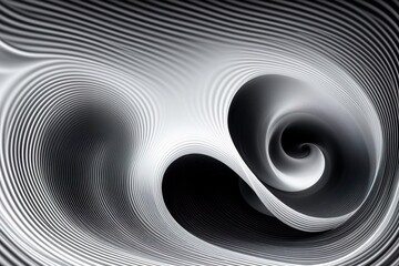 Monochrome abstract vortex with smooth flowing lines.