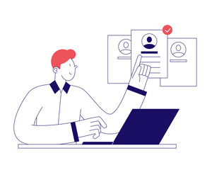 Recruiter chooses the best candidate cv