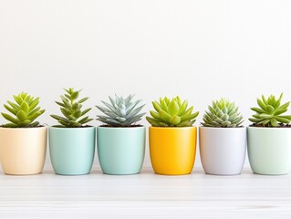 Fototapeta premium Elegant Cactus Arrangement with Vibrant Colors