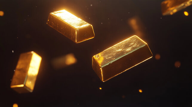 Gold bricks scattered