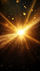 Obraz premium A bright yellow star with a lot of glitter surrounding it