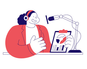 Female host of business podcast