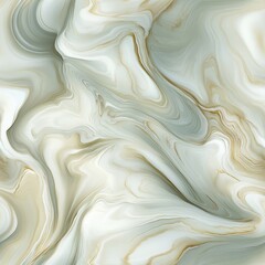 A smooth, marbled pattern featuring soft green and cream tones, creating an elegant and fluid design perfect for backgrounds or textures.