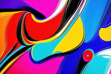  Abstract colorful curves and shapes in artistic design.