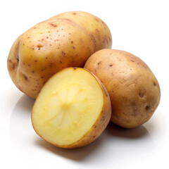 potato on white background