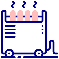 heater portable mixed outline vector icon