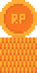 Coin Money Pixel Art Illustration