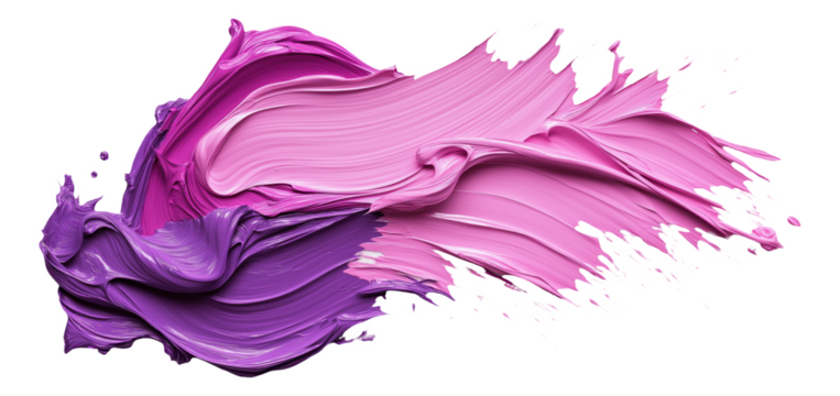 PNG Swirl of pink and purple paint strokes on white background - Powered by Adobe