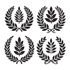 laurel sign silhouette illustration vector