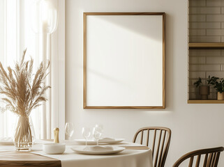 Blank picture frame on the wall