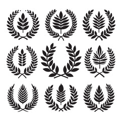 laurel sign silhouette illustration vector