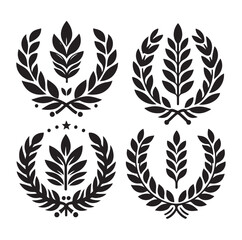 laurel sign silhouette illustration vector