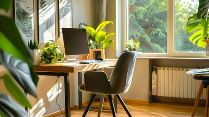 Modern style interior design 3d illustration