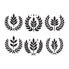 laurel sign silhouette illustration vector