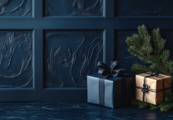 A row of brown boxes with pine cones on top of them