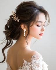 Wedding photos with a clean background for free space for text. For use with advertising banners for weddings or Valentine's Day.