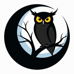 owl on a branch illustration