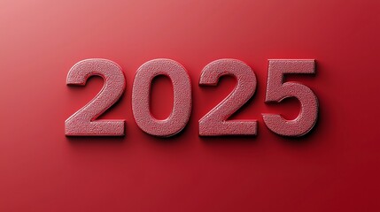 2025 New Year Red Number Design Festive Holiday Background