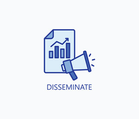 Disseminate vector, icon or logo sign symbol illustration 