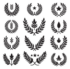 laurel sign silhouette illustration vector