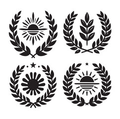 laurel sign silhouette illustration vector