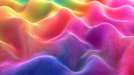 Obraz premium Colorful bright rainbow mesh horizontal background with vibrant gradient patterns for creative design