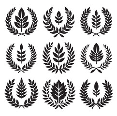 laurel sign silhouette illustration vector