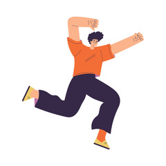 Rivalry and Fierce Competition with Man Character Moving Fast to Aim Vector Illustration