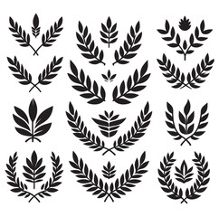 laurel sign silhouette illustration vector