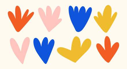 Fototapeta premium Complete Set of Hand Drawn Floral Silhouettes. A bundle of eight unique hand drawn floral silhouettes ideal for design crafting patterns and decoration projects
