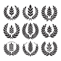 laurel sign silhouette illustration vector