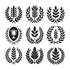 laurel sign silhouette illustration vector