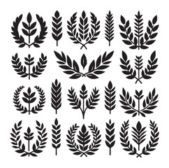 laurel sign silhouette illustration vector