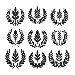 laurel sign silhouette illustration vector