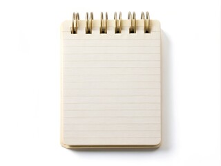 Isolated Small Paper Notepad on White Background in Rule of Thirds Composition for Creative Design and Stationery Use
