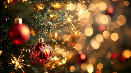Festive Christmas Tree Ornaments Sparkle Brightly
