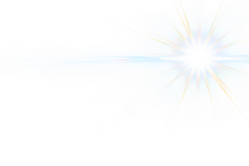 bright sun spikes lensflare effect overlay isolated on white or transparent png