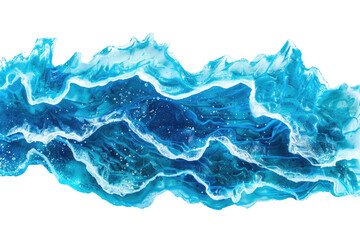 Obraz premium blue water wave isolated on white or transparent png
