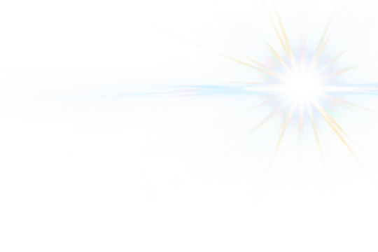 bright sun spikes lensflare effect overlay isolated on white or transparent png