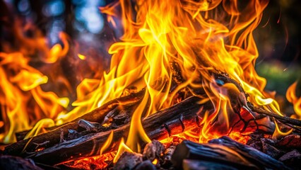 Captivating Fire Transition: A Stunning High Depth of Field Image Showcasing the Dynamic Dance of Flames and the Transition from Light to Shadow in a Dramatic Setting