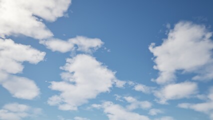 3D Realistic Render Sky With Clouds