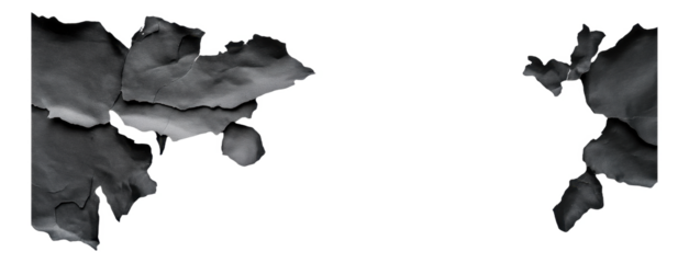 PNG Torn black paper collage on white background