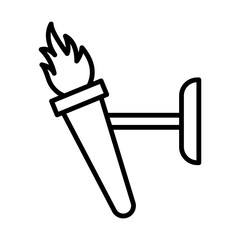 Torch on Wall line icon
