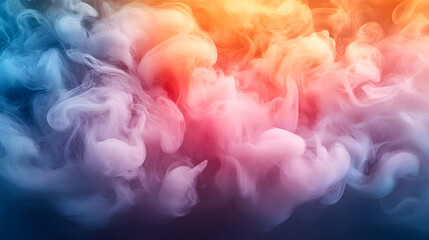 Fototapeta premium Vibrant swirls of colorful smoke gracefully merging into a dreamy haze.