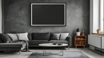 Modern style interior design 3d illustration