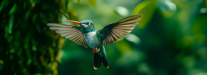 Fototapeta premium Elegant Flight: Exquisite Hummingbird Photography captured with finesse.