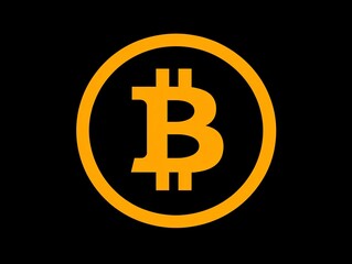 Obraz premium Биткойн-плакат, логотип Биткойна