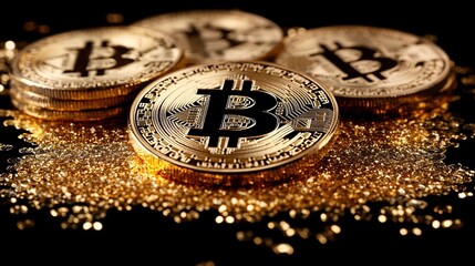 Биткойн-плакат, логотип Биткойна