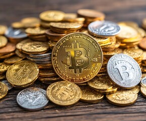 Биткойн-плакат, логотип Биткойна