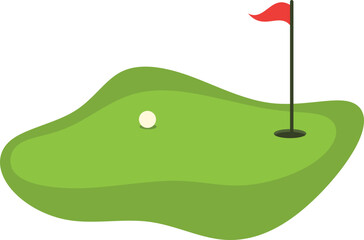 Illustration of Golf Ball on Putting Green